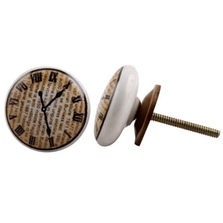 Roman Numeral Flat Watch Cabinet Knob